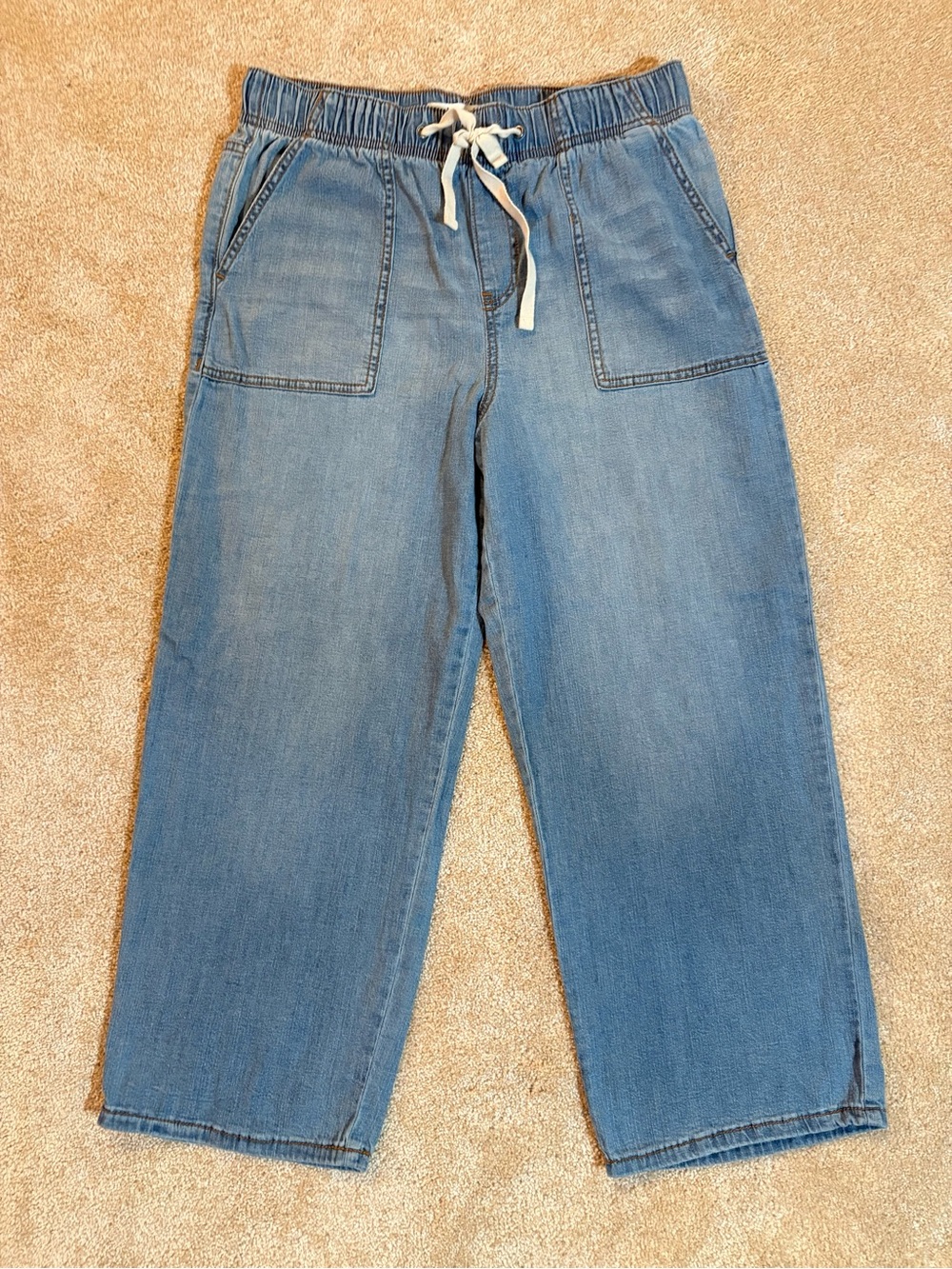 M Jeans Pull On Stretchy Waist with Ties Size Medium Jeans